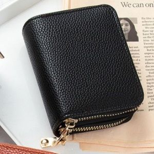 Small Double Zip Vegan Leather Woman’s Wallet